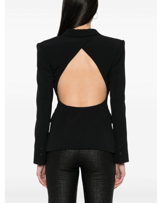 Elisabetta Franchi Black Cut-out Crepe Blazer