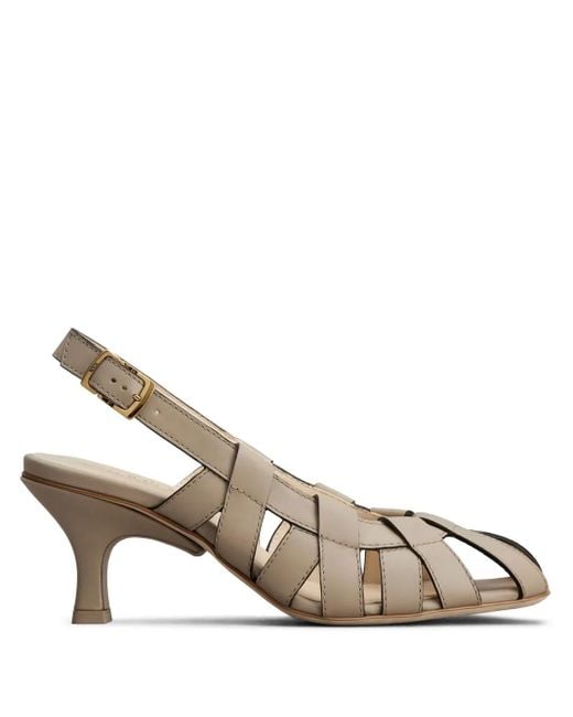 Tod's Metallic Cut-Out Leather Pumps