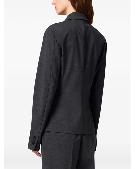 MSGM Black Single-Breasted Blazer