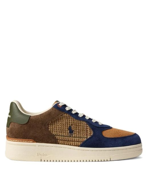 メンズ Polo Ralph Lauren Masters スエードパネル スニーカー Brown
