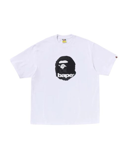 A Bathing Ape White Logo-Print T-Shirt for men