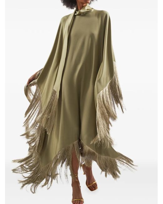 Taller Marmo Women's Green Mrs. Ross Revue Fringed Midi Dress