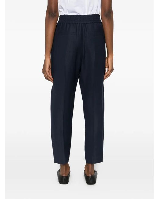 Brunello Cucinelli Blue Linen Blend Trousers