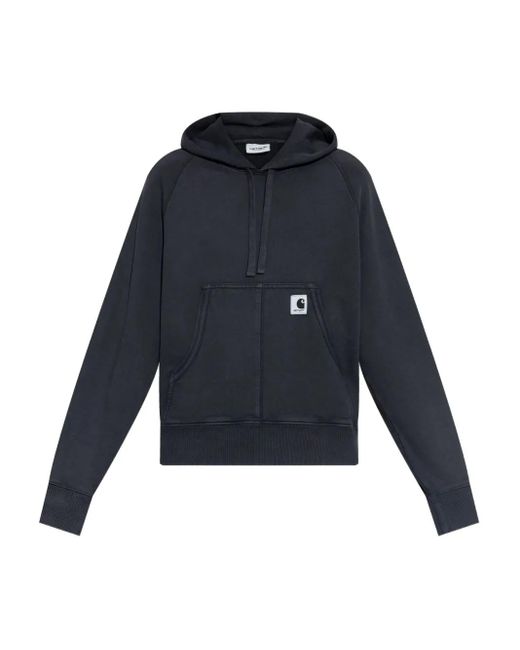 Sudadera de algodón con capucha y parche del logo Carhartt de color Blue