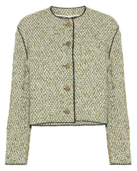 Philosophy Di Lorenzo Serafini Green Bouclé Buttoned Jacket