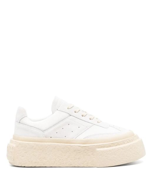 MM6 by Maison Martin Margiela Leren Sneakers Met Patroon in het White