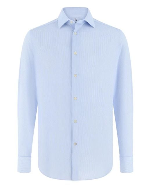 Boggi Blue Slim Fit Stretch Nylon Shirt for men