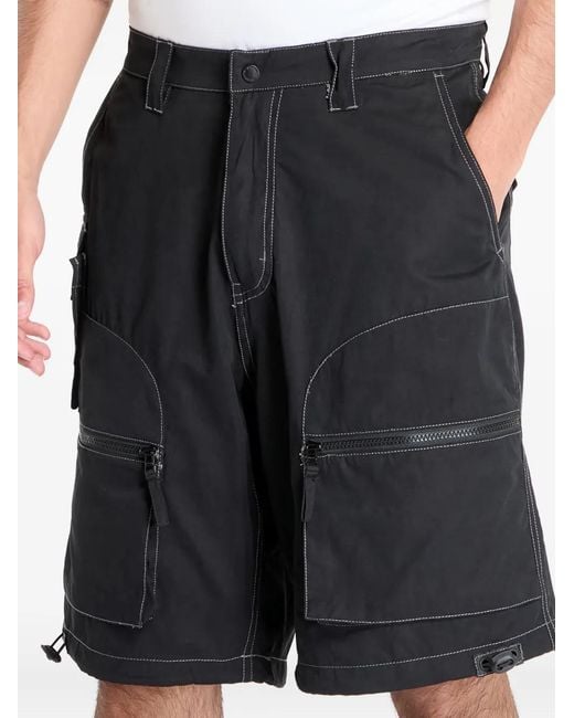 Pleasures Black Raider Cargo Shorts for men