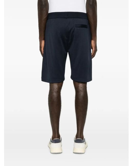Paul & Shark Blue Drawstring-Fastening Track Shorts for men