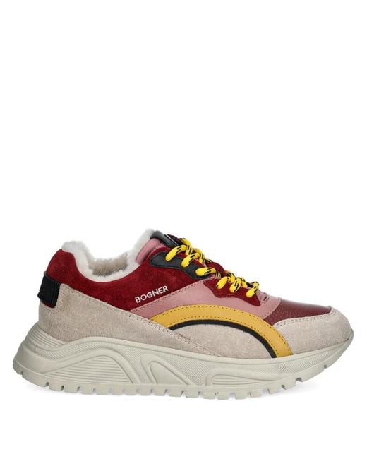 Bogner Brown Malaga 21 Laced Panelled Low-Top Sneakers