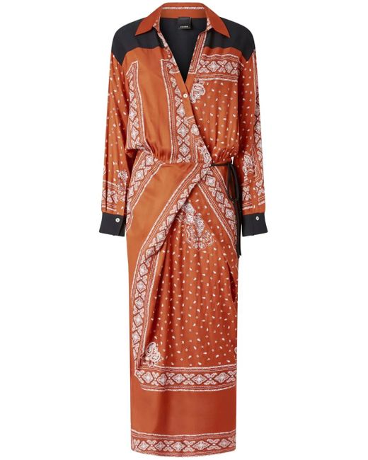 Pinko バンダナプリント ドレス Orange