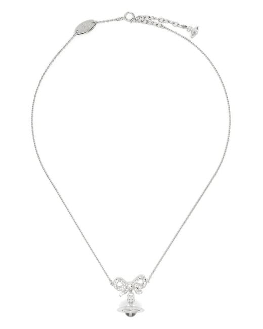 Vivienne Westwood White Octavie Orb-Pendant Necklace