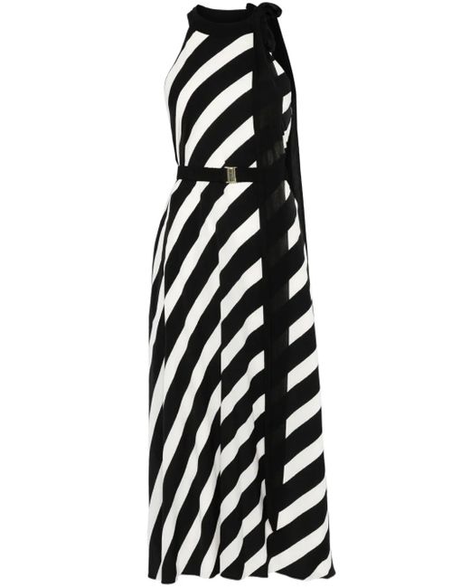 Nissa White Gestreiftes Midikleid