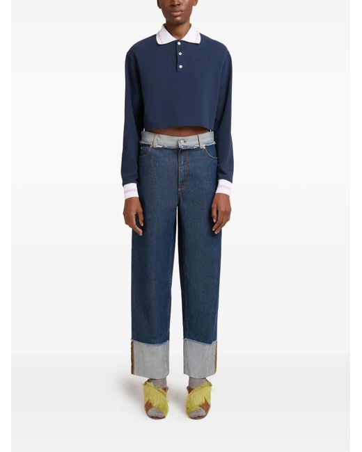 Marni Blue Cuffed Jeans