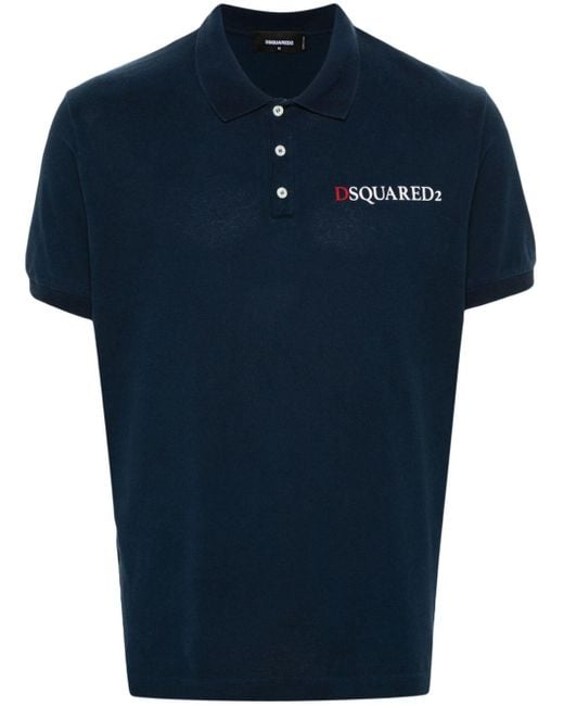 DSquared² Poloshirt mit Logo-Print in Blue für Herren