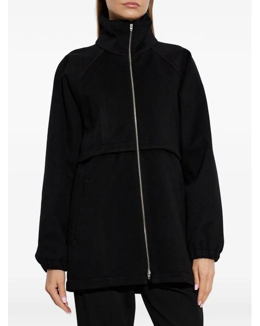 Jil Sander Black Stand-Up Collar Wool Jacket
