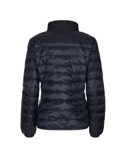 EA7 Blue Quilted Logo-Print Jacket