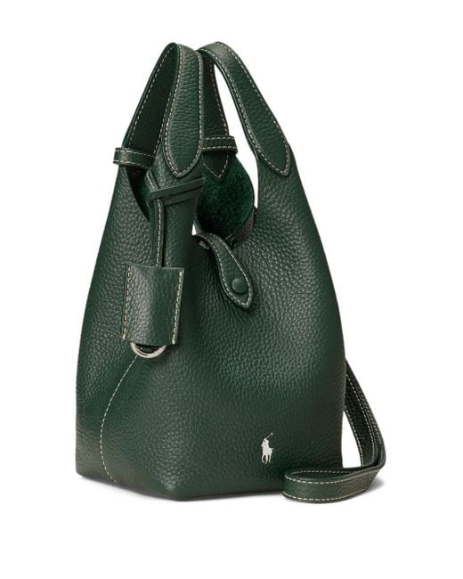 Polo Ralph Lauren Green Polo Play Pebbled-Leather Tote Bag