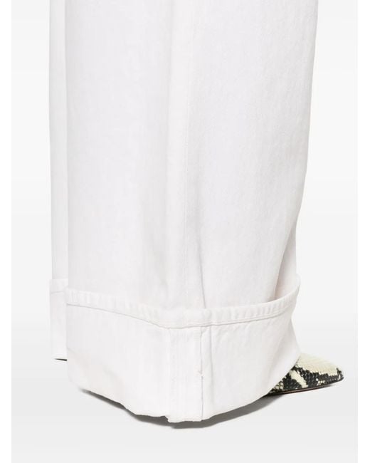 Agolde White Dame High-Rise Wide Leg Jeans