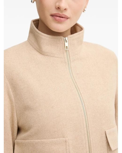 MARC AUREL Natural Zip-Up Cropped Jacket