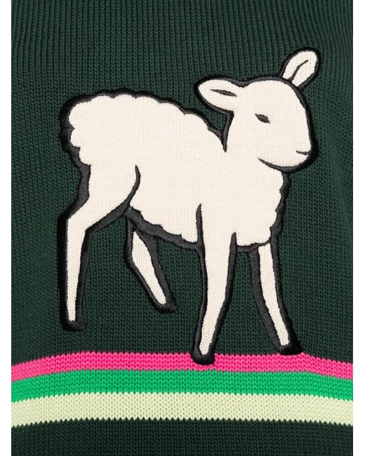 J.W. Anderson Green Sheep-Patch Sweater