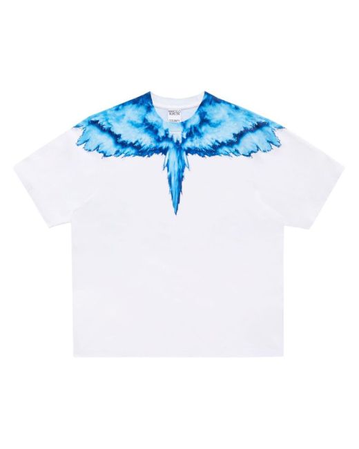 Marcelo Burlon Katoenen T-shirt Met Vleugelprint in het Blue voor heren