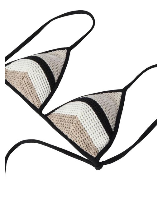 Brunello Cucinelli Natural Cotton Net Knit Bikini Top