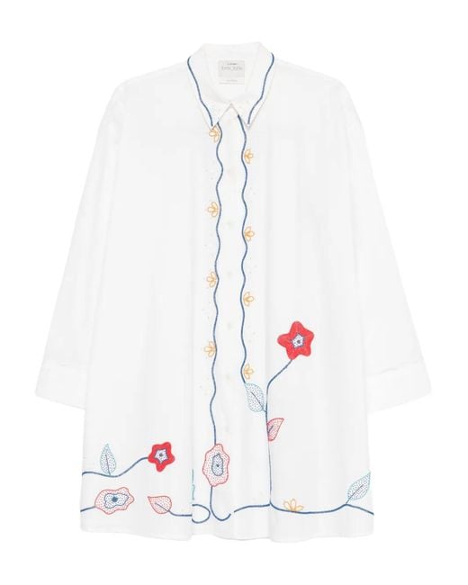 Forte_forte White Floral Embroidered Dress