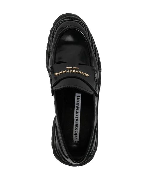 Alexander Wang Black Bürstete Leder -Carter -Slipper