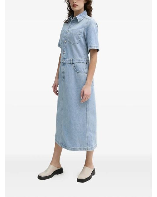 Marc O' Polo Blue Cotton Shirt Dress