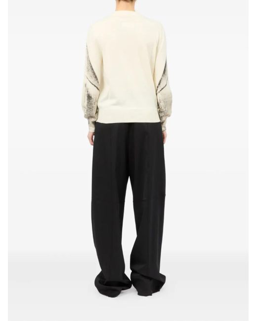 MM6 by Maison Margiela White Abstract-Print Sweater
