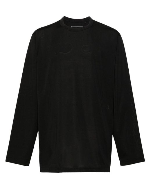 Y-3 T-shirt Met Lange Mouwen in het Black