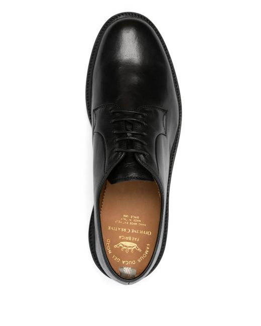 Officine Creative Black Aston Derby Shoes for men