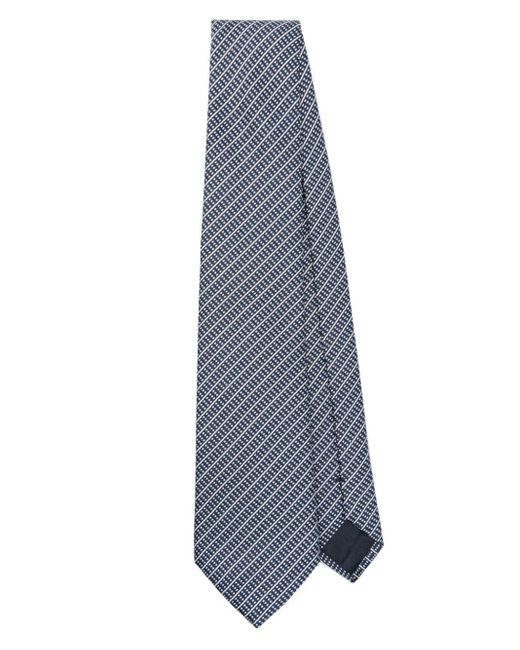 Giorgio Armani Blue Striped Silk Tie for men