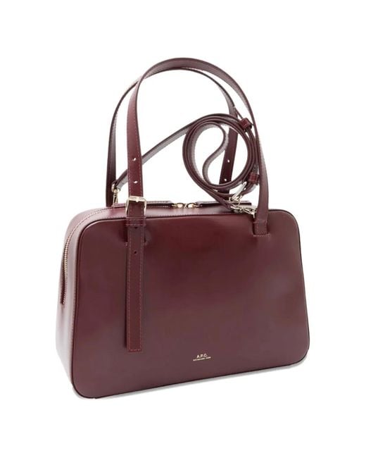 A.P.C. Purple Virginie Box Shoulder Bag
