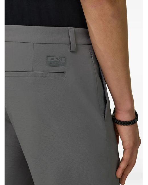 Boggi Gray B Tech Seersucker Shorts for men
