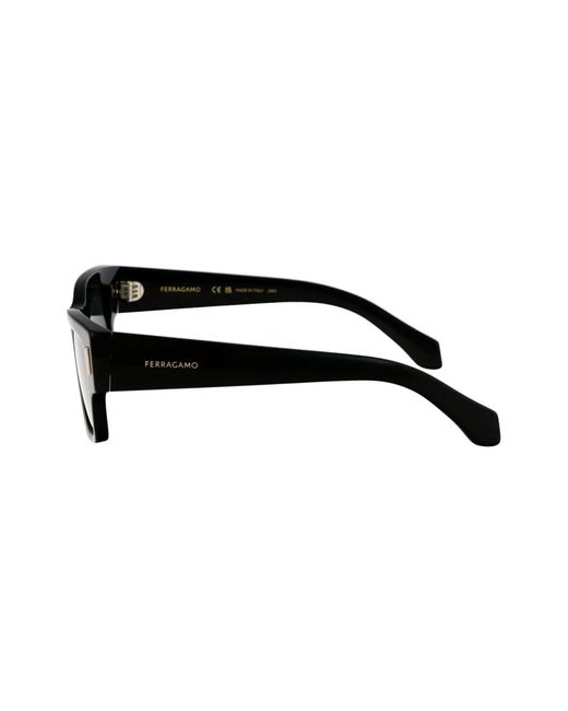 Ferragamo Eyewear Black Sf2011S Rectangle-Frame Sunglasses for men