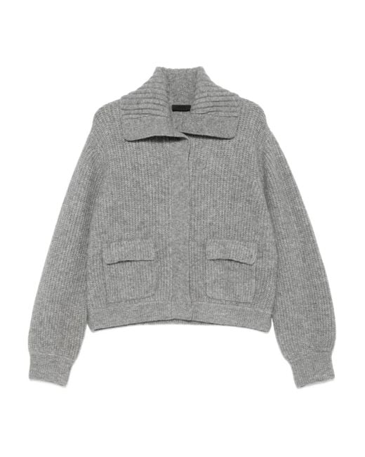Cardigan A Coste Con Tasche di Liu Jo in Gray