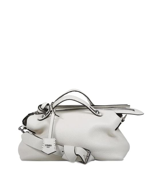 Fendi White Sac Cabas En Cuir