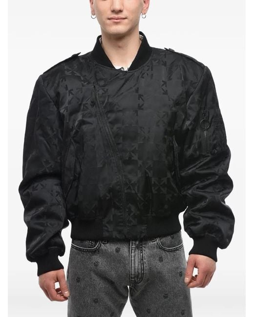 Off-White c/o Virgil Abloh Black Arrows-Jacquard Bomber Jacket for men