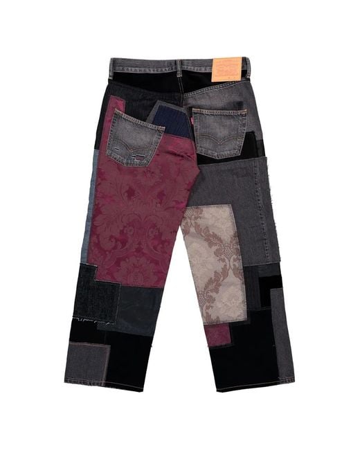 Junya Watanabe White Patchwork-Design Button-Fastening Jeans for men