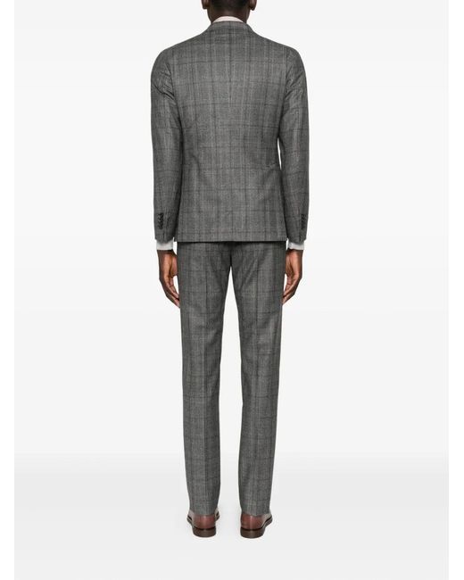 Tagliatore Gray Checked Suit for men
