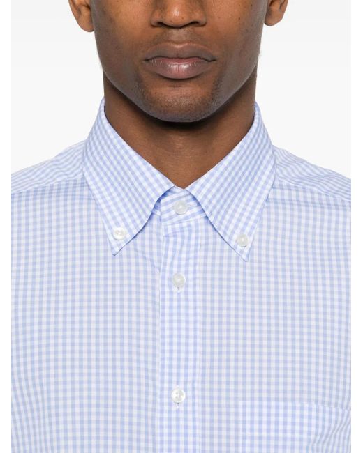 Xacus White Check-Pattern Cotton Shirt for men