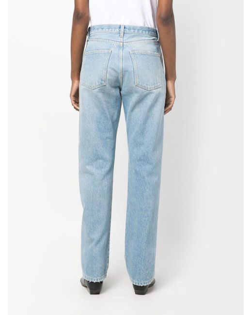 There Was One Blue Mid-rise Straight-leg Jeans