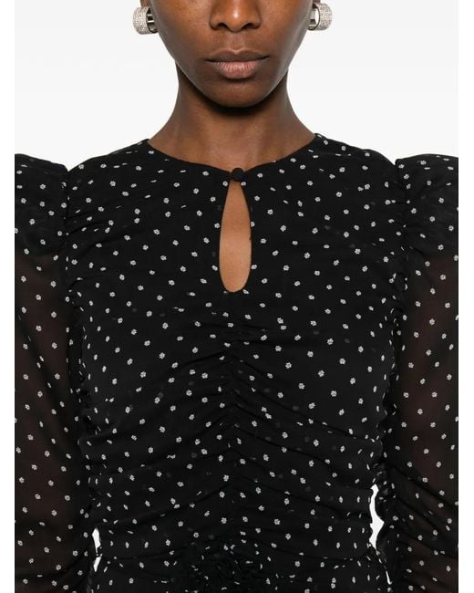 ROTATE BIRGER CHRISTENSEN フローラルドット ミニドレス ブラック | Lyst
