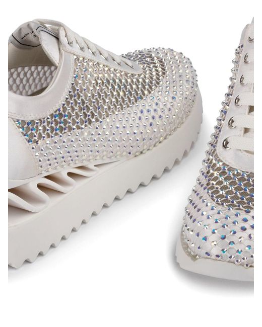 Le Silla White Gilda 60mm Crystal-embellished Sneakers