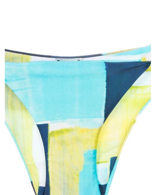 Lenny Niemeyer Blue Abstract-Pattern Print Bikini Bottoms