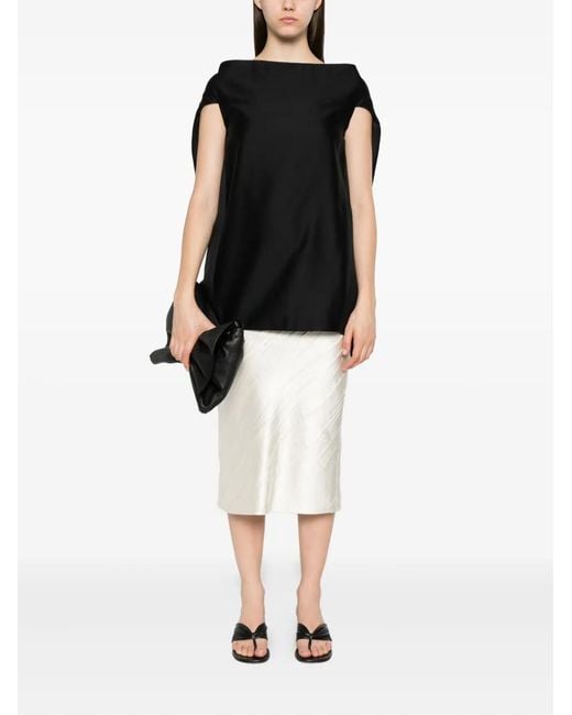 The Row Black Wide-Neck Blouse