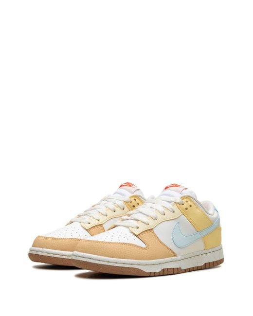 Nike White Dunk Low Soft Yellow Sneakers