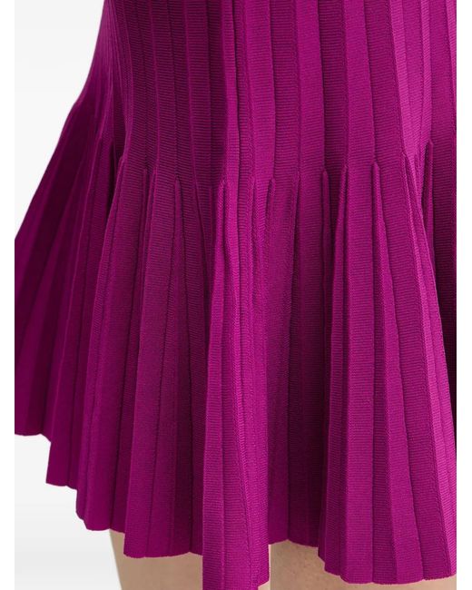 Hervé Léger Pink Bridget Ribbed Pleated Midi Dress